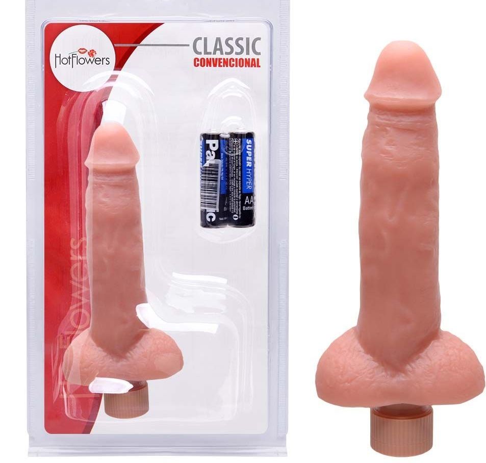 Prótese com vibrador 16.5 X 4.2 cm Hot Flowers